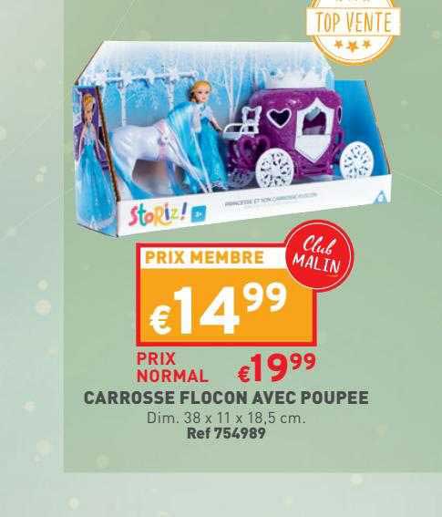carrosse flocon avec poupée