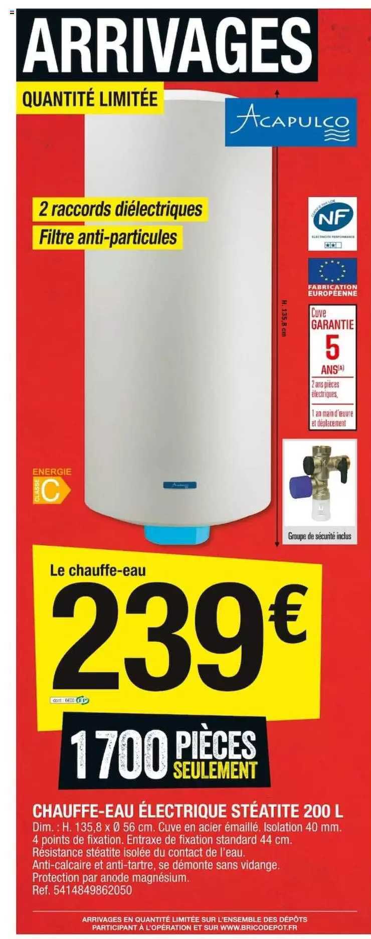 chauffe-eau électrique stéatite 200l