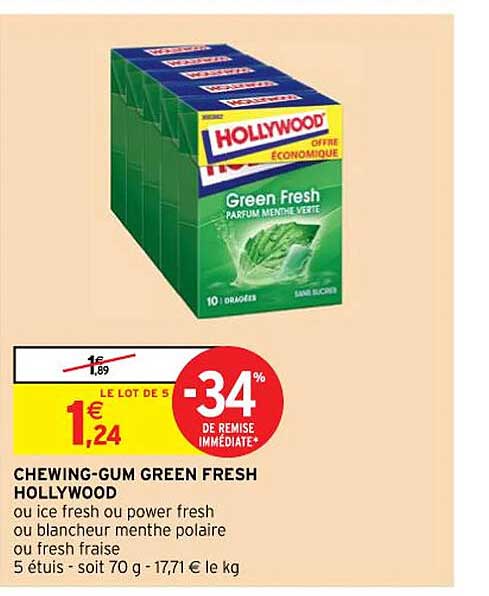 chewing-gum green fresh hollywood
