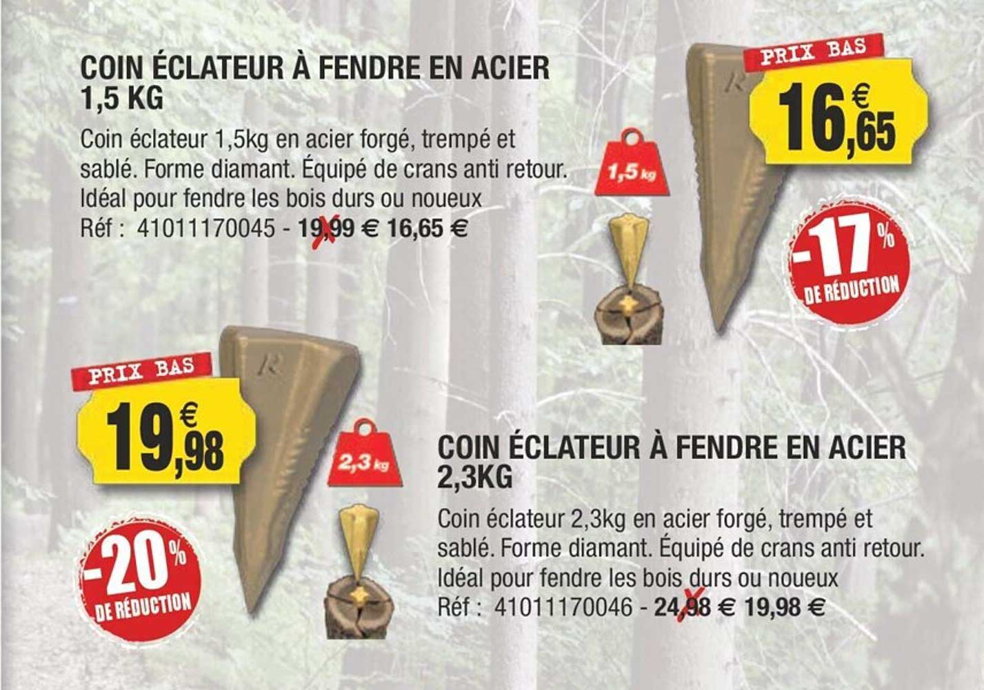 Coin éclateur à Fendre En Acier 1,5 Kg, Coin éclateur à Fendre En Acier 2,3 Kg