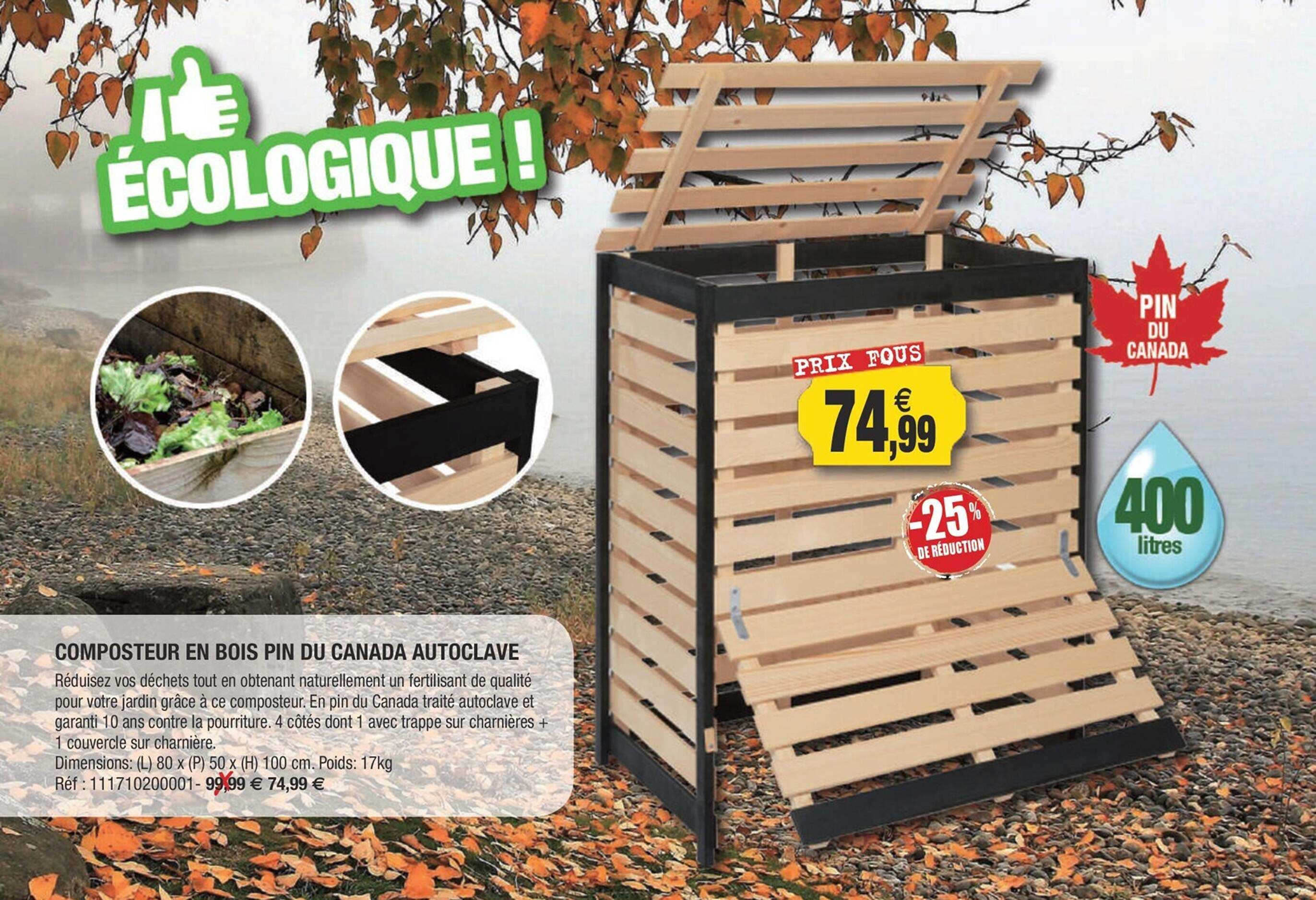 composteur en bois pin du canada autoclave