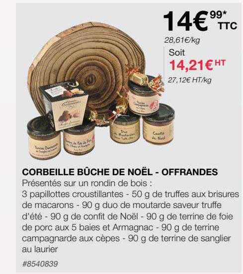 Corbeille Bûche De Noël - Offrandes