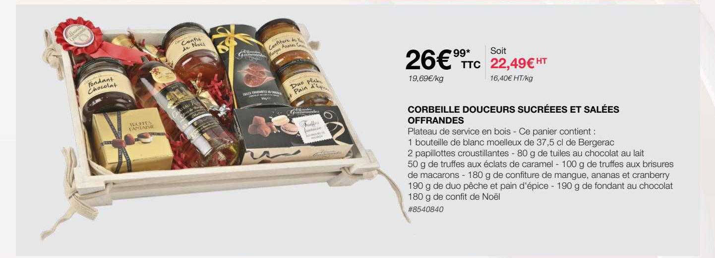 corbeille douceurs sucrées et salées offrandes