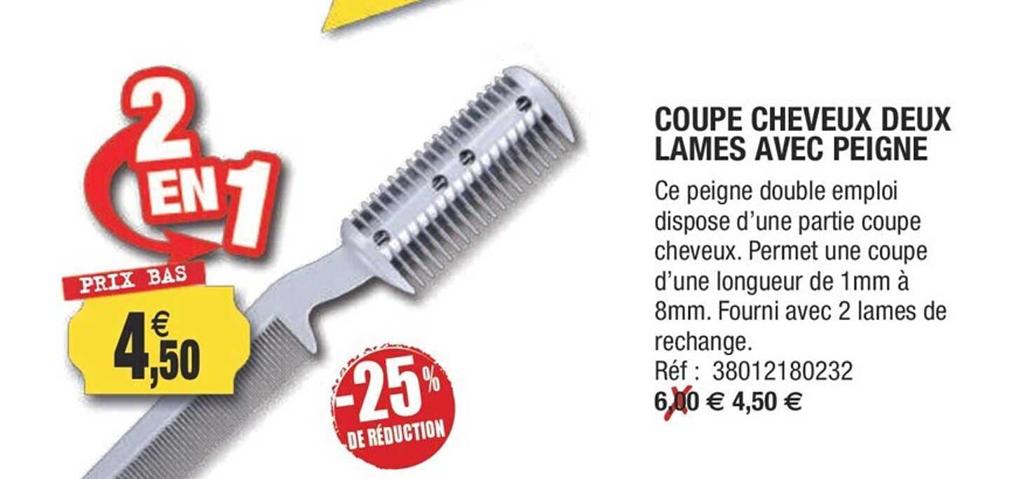 coupe cheveux deux lames avec peigne