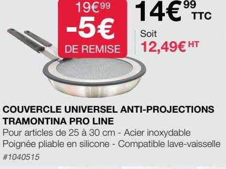 couvercle universel anti-projections tramontina pro line
