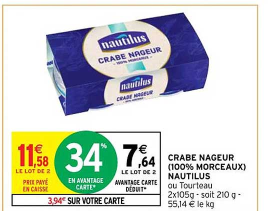 crabe nageur (100% morceaux) nautilus