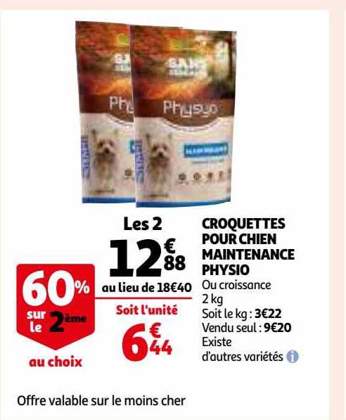 croquettes pour chien maintenance physio