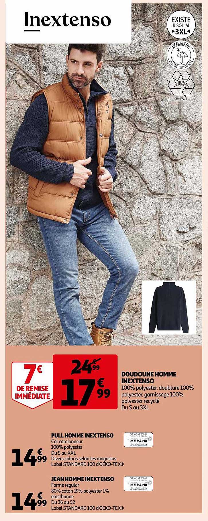 Doudoune Homme Inextenso , Pull Homme Inextenso , Jean Homme Inextenso