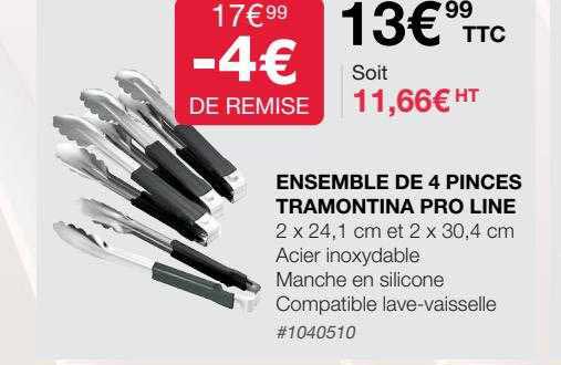 Ensemble De 4 Pinces Tramontina Pro Line