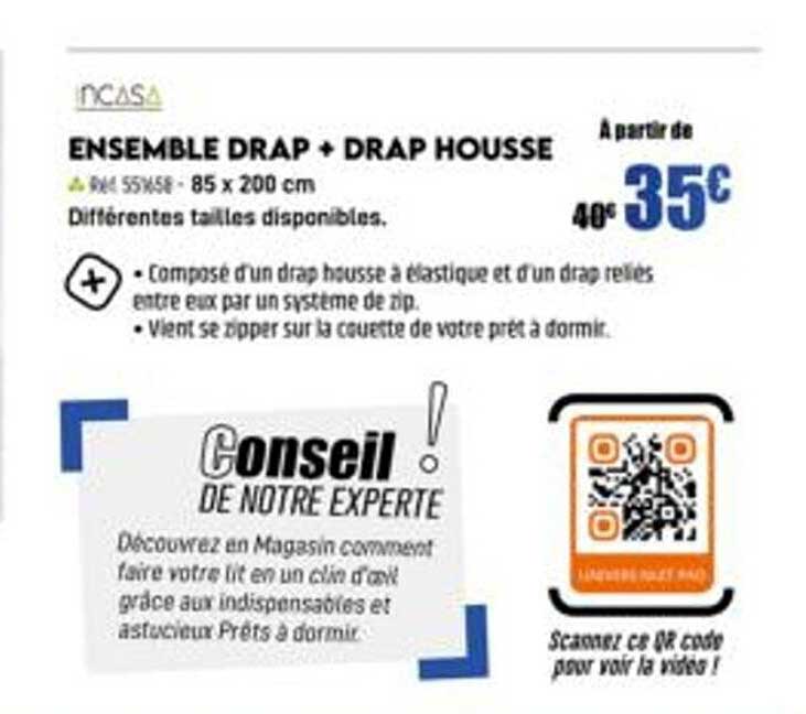 ensemble drap + drap housse incasa