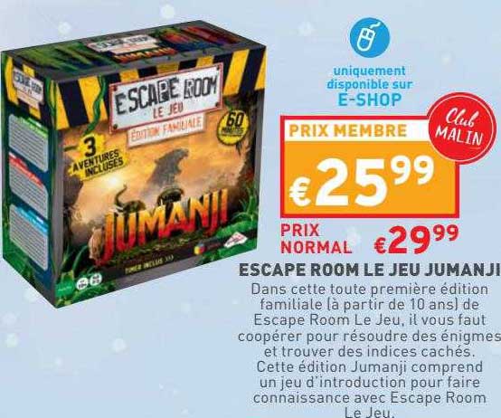 escape room le jeu jumanji