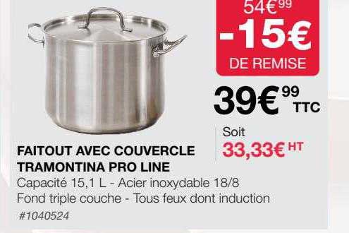 faitout avec couvercle tramontina pro line