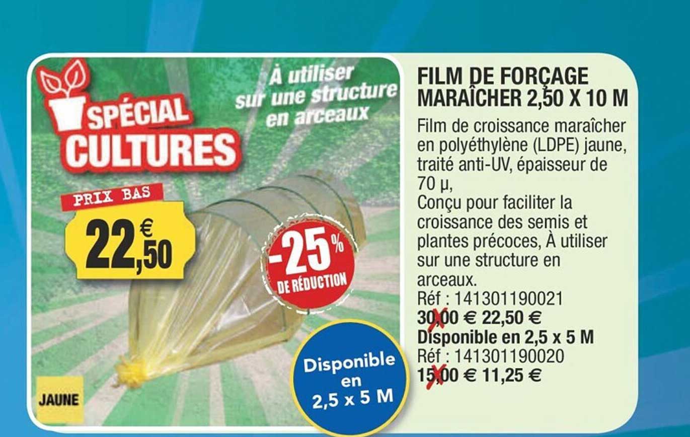 file de forçage maraîcher 2,50 x 10 m