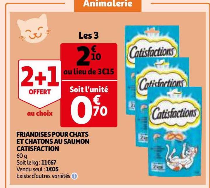 friandises pour chats et chatons au saumon catisfaction
