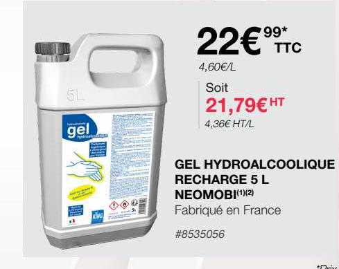 Gel Hydroalcoolique Recharge 5l Neomobi