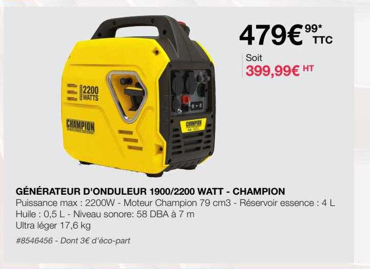 générateur d'onduleur 1900-220 watt - champion