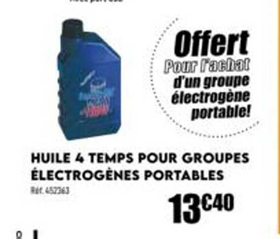huile 4 temps pour groupes électrogènes portables