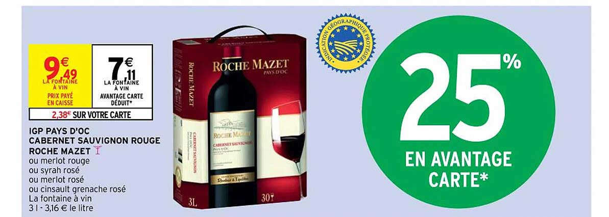 igp pays d'oc cabernet sauvignon rouge roche mazet