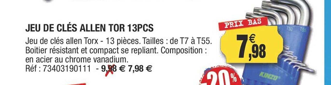 Jeu De Clés Allen Tor 13 Pcs