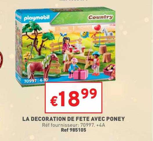 la décoration de fête avec poney playmobil
