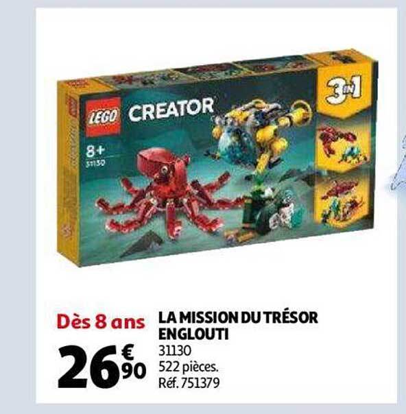 la mission du trésor englouti lego creator