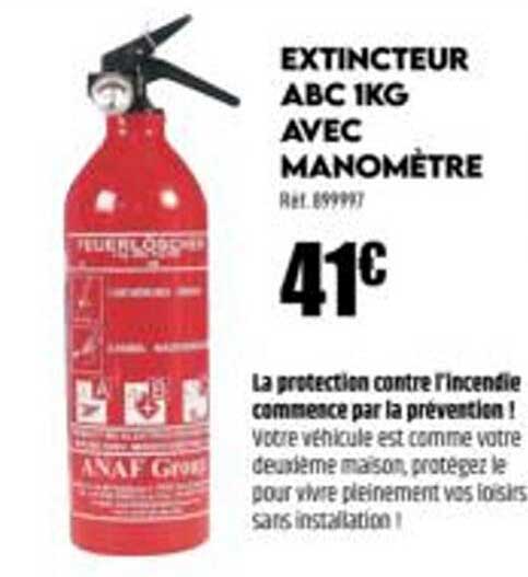 extincteur abc 1 kg avec manomètre