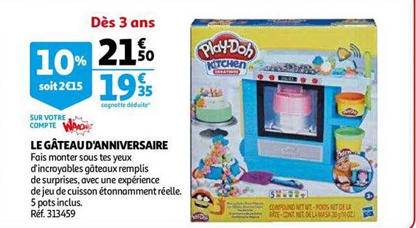 le gâteau d'anniversaire play-doh