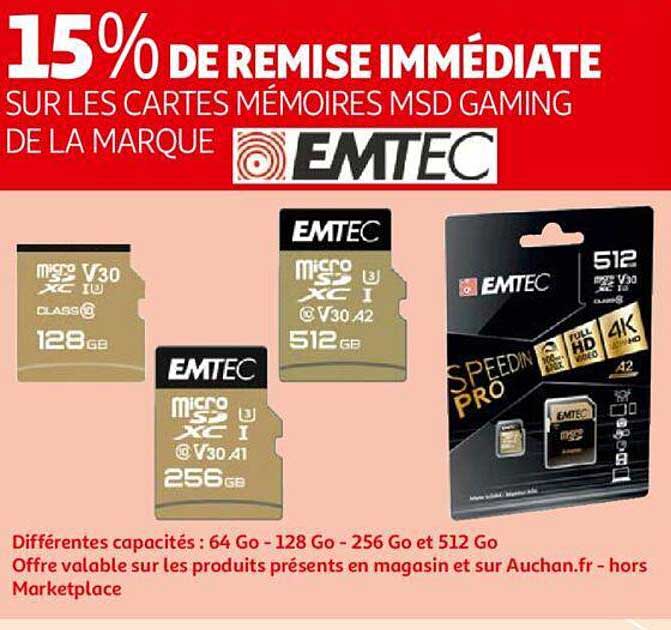 les cartes mémoires msd gaming de la marque emtec