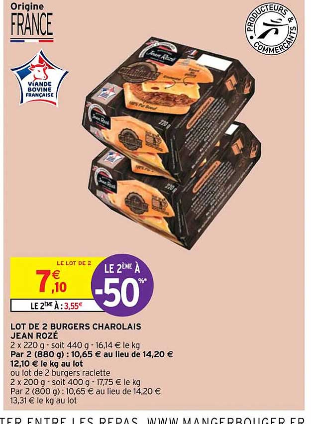 lot de 2 burgers charolais jean rozé