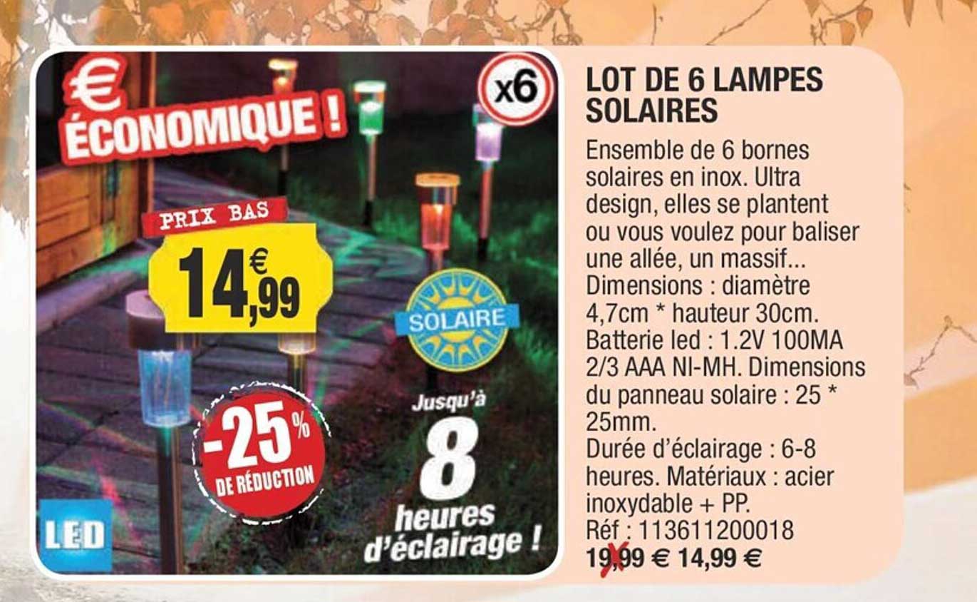 lot de 6 lampes solaires