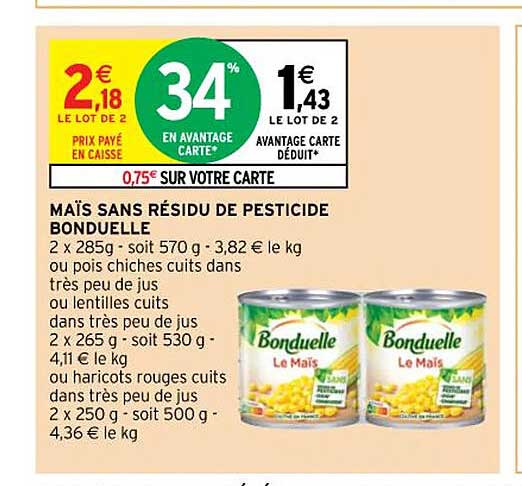 maïs sans résidu de pesticide bonduelle