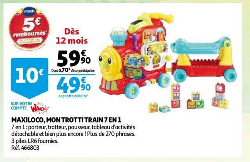maxiloco, mon trotti train 7 en 1 vtech