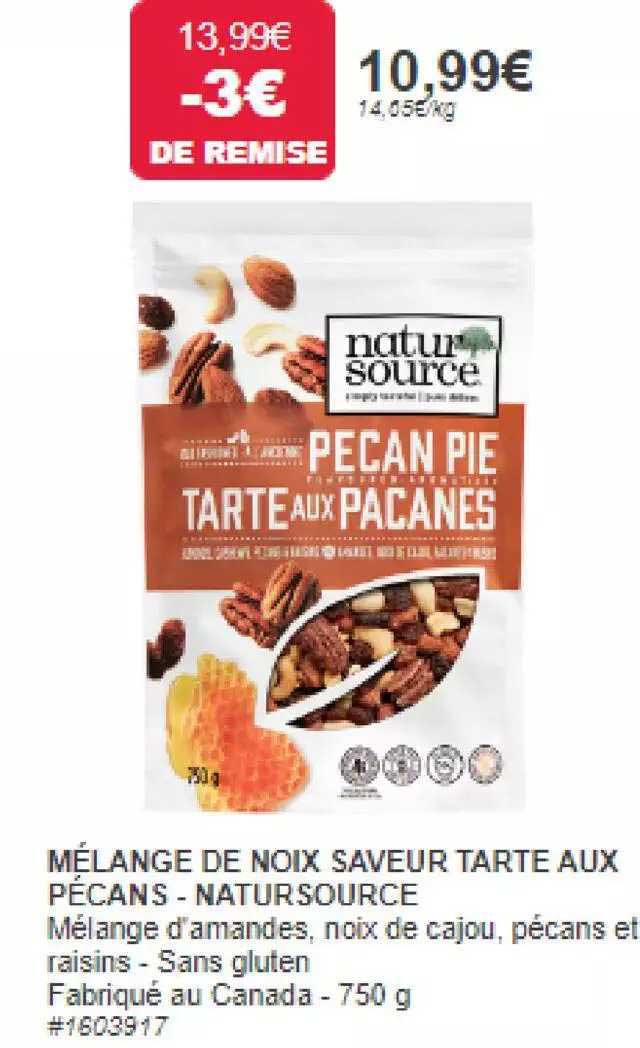 mélange de noix saveur tarte aux pécans - natursource