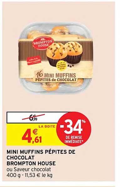 Mini Muffins Pépites De Chocolat Brompton House