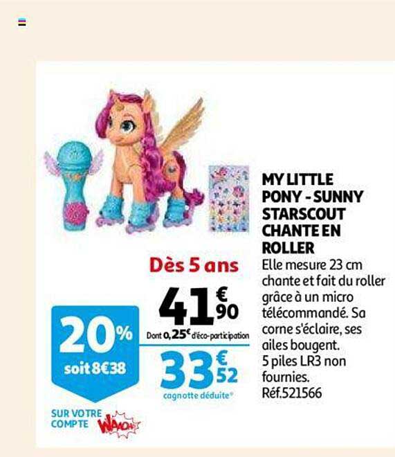 my little pony - sunny starscout chante en roller