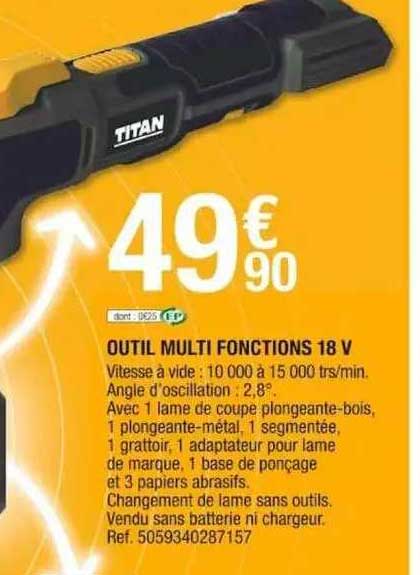 outil multi fonctions 18v titan