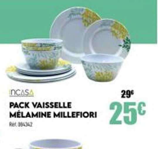 pack vaisselle mélamine millefiori incasa