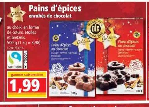 pains d'épices enrobés de chocolat goldira