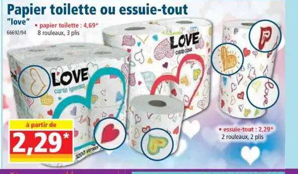 papier toilette ou essuie-tout "love"