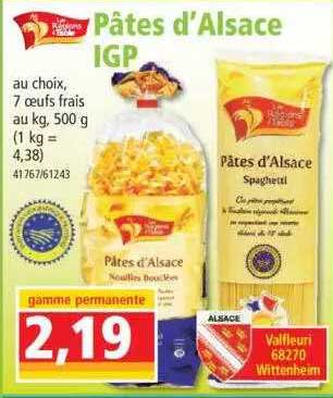 Pâtes D'alsace Igp Les Régions à Tables