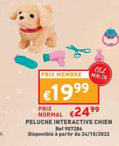 peluche interactive chien
