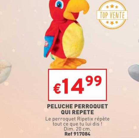peluche perroquet qui répète