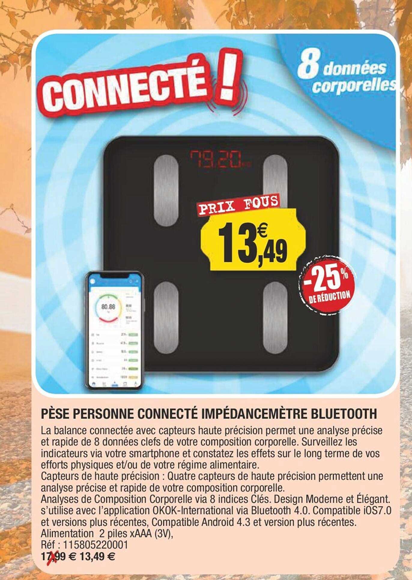 pèse personne connecté impédancemètre bluetooth