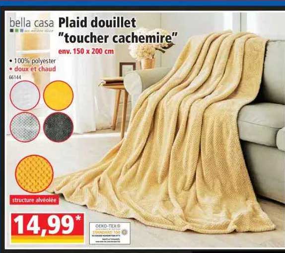 plaid douillet "toucher cachemire" bella casa