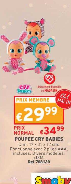 poupée cry babies smoby