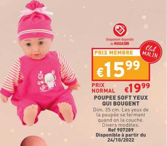 poupée soft yeux qui bougent
