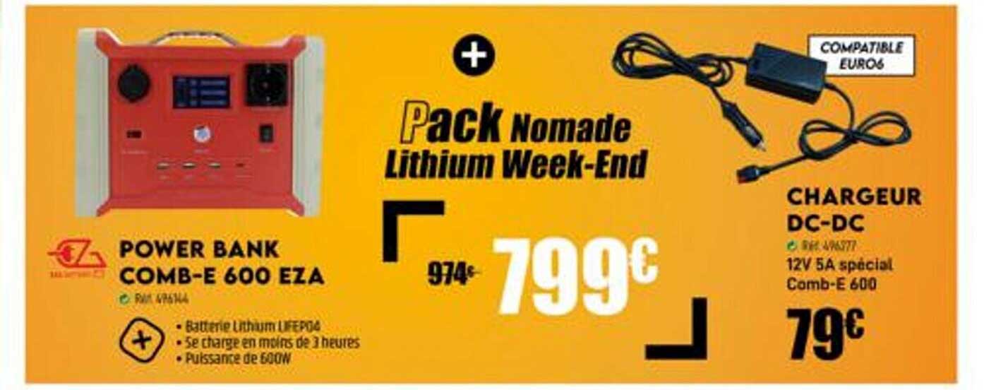 power bank comb-e 600 eza, chargeur dc-dc