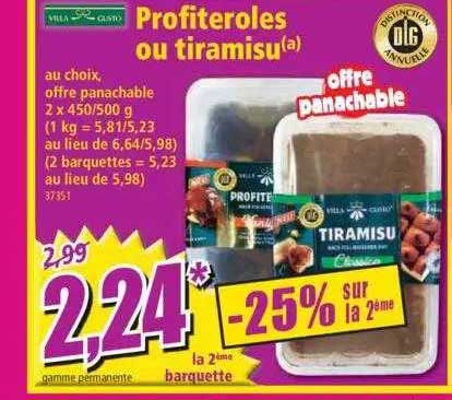 profiteroles ou tiramisu villa casa