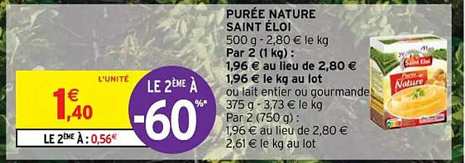 purée nature saint éloi