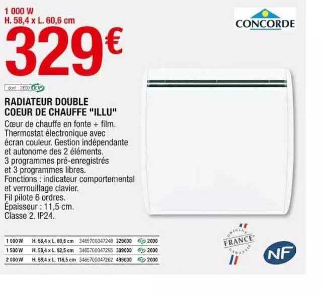 radiateur double coeur de chauffe "illu"